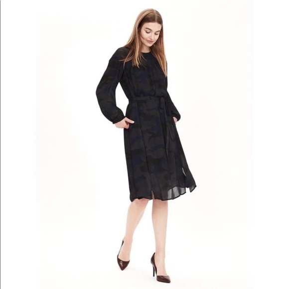 Banana Republic Dresses & Skirts - Banana Republic Blue Black Sheer Camouflage Dress